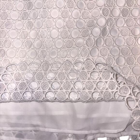 Ann Taylor Geo Eyelet Sheath Dress Crisp White Petite - Picture 7 of 9